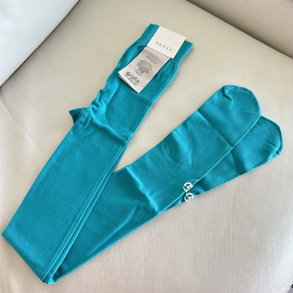 Gucci Teal stockings/tights. Brand New.